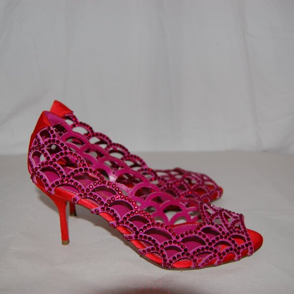 Sergio Rossi Pink Open-Toe Heels - Picture 9 of 15